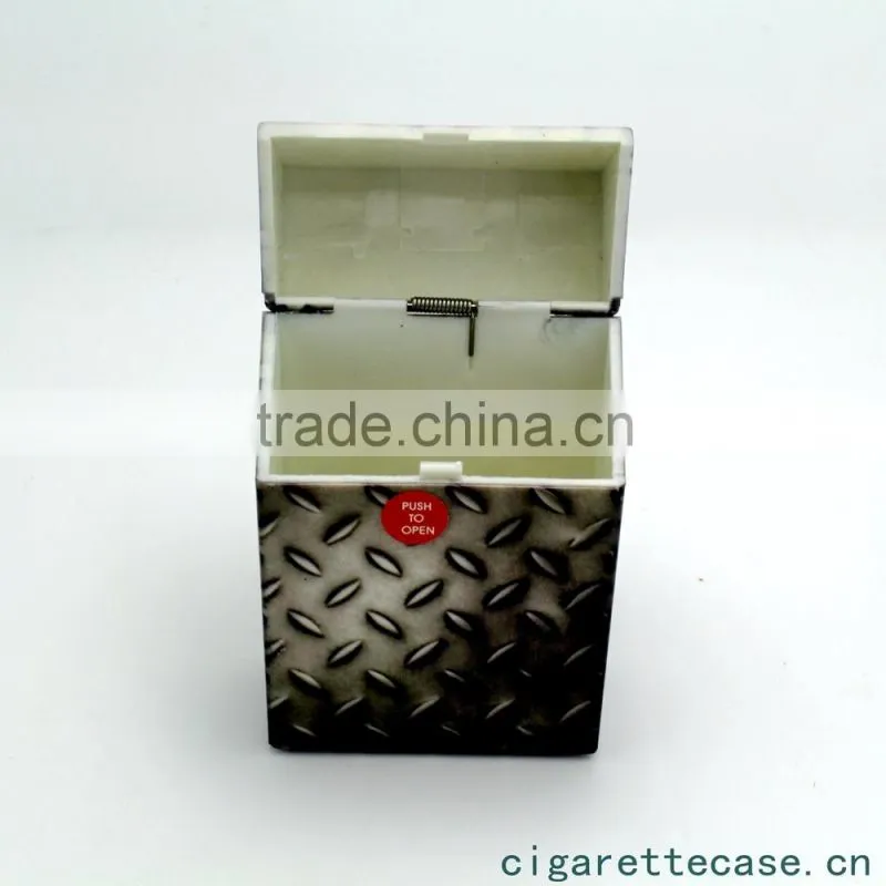 new plastic cigarette case with novely push button wave surface design for 20s king size full pack