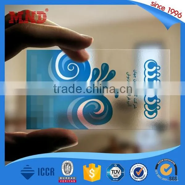 MDP417 custom transparent plastic business card