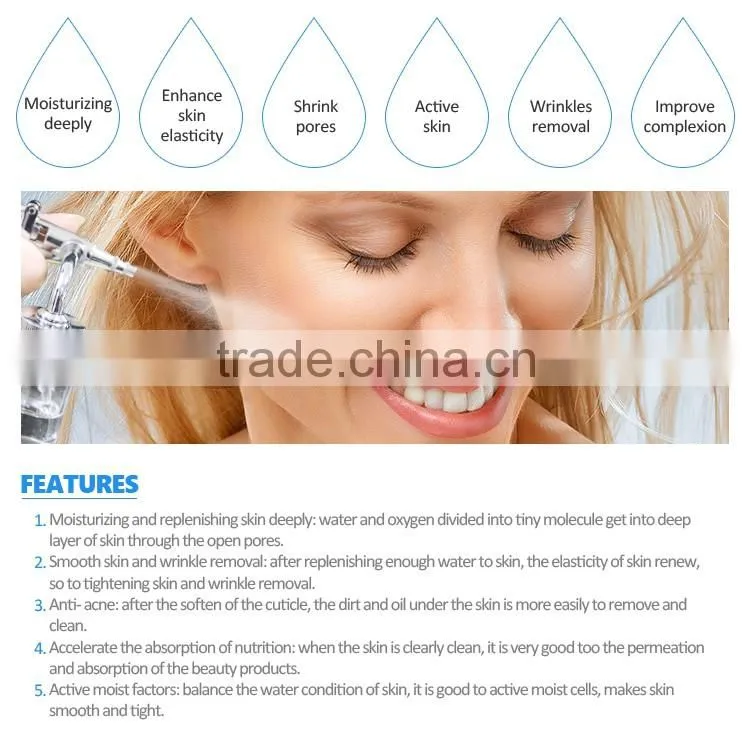 Home use water oxygen jet facial mini beauty machine for shrinking pores