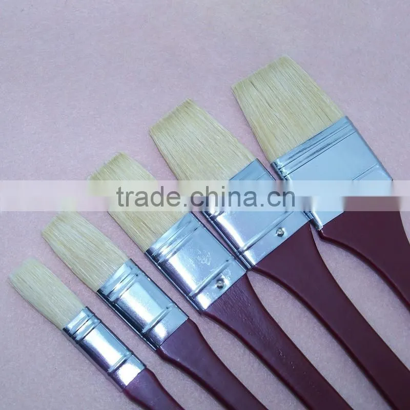 5 sizes long handle white bristle hair wall painting brush set