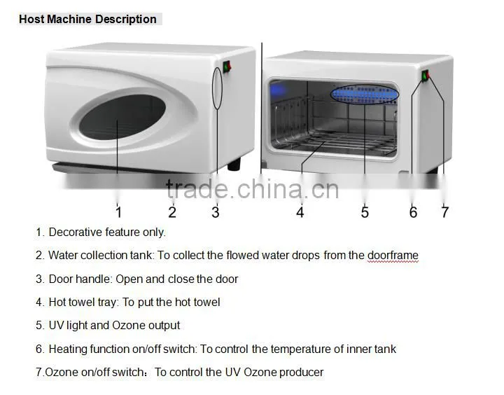 2017 Hot towel warmer cabinet user manual with UV light