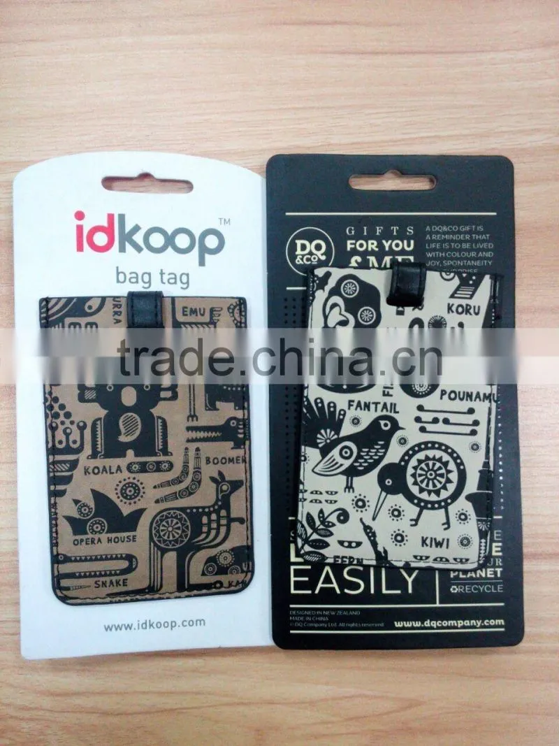 Alibaba China factory custom made leather luggage tag