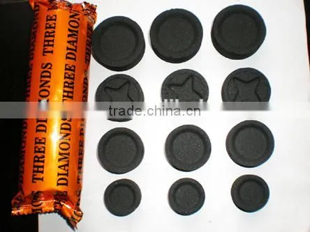 Water pipe with shisha charcoal, hot sell huka charcoal, kaljanas charcoal