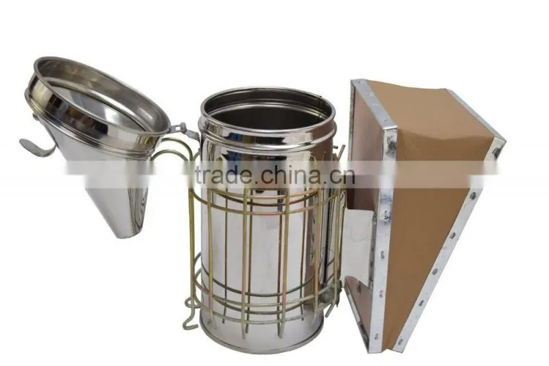 Factory Price manual stainless steel bee smoker with heat shield