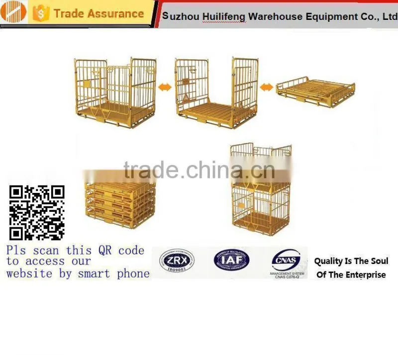 large fordable steel mesh sided stillage