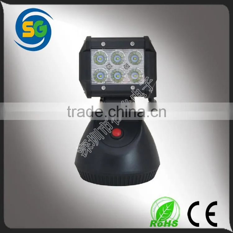 Promotion 18W super bright rechargeable LED working light, led work light, LED work lamp for truck 4X4 SUV vehicles