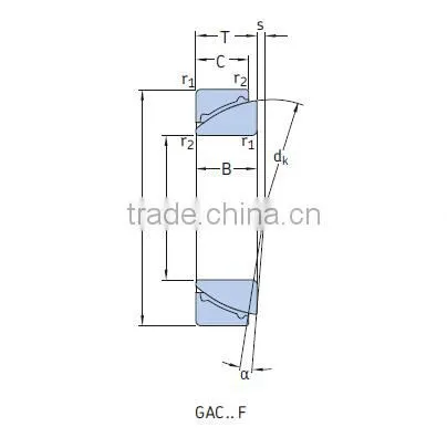 GAC25F GAC25T Maintenance Free Angular Contact Spherical Plain Bearings