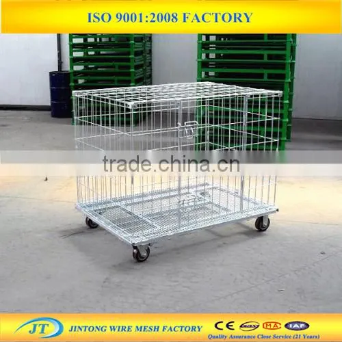 heavy duty rigid collapsable wire mesh container/storage cage