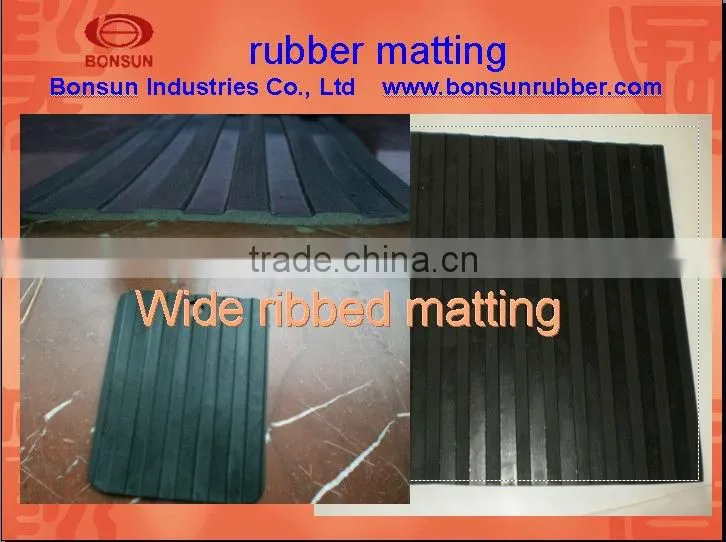 3mm to 6mm thickness wide ribbed rubber matting