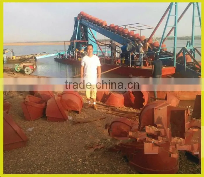 Hot Selling Gold Mining Machine Bucket Chain Gold Dredge For Sale