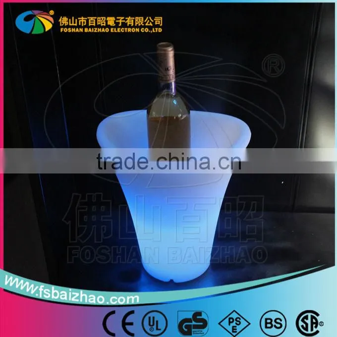 led light cheap wine ice bucket / plastic ice bucket / luminous ice bucket