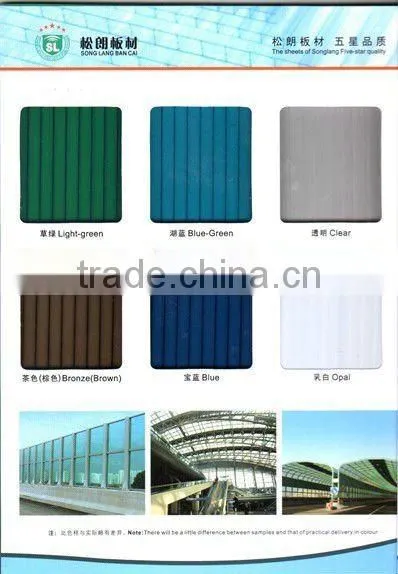 opal polycarbonate hollow sheet with 100% virgin raw materials