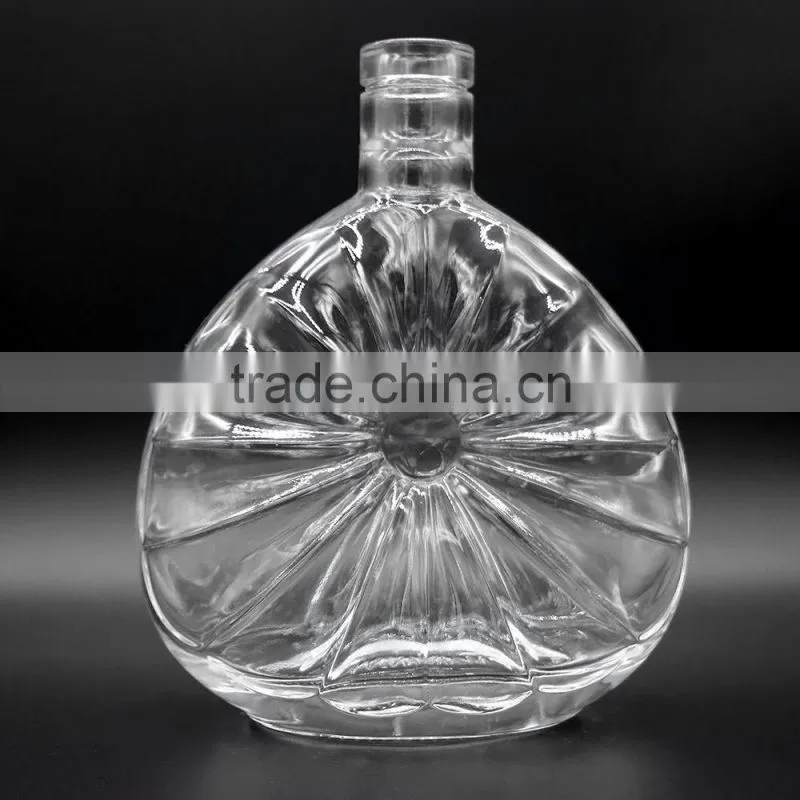 375ml Fancy Crystal Clear Whisky Bottle, Premium Glass Bottle wholesale for Liquor
