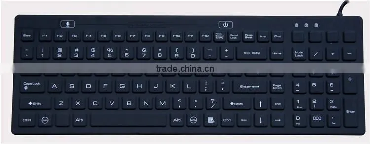 100 keys JH-IKB106 Silicone Industrial Keyboard waterproof and washable with CE FCC RoHS & WEEE