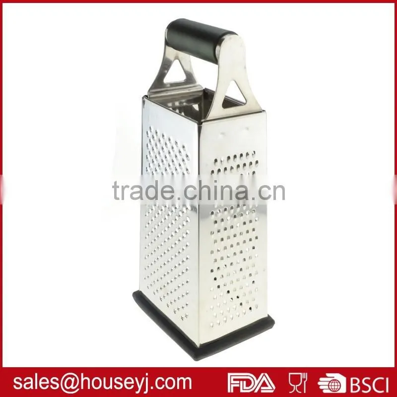 stainless steel 4 side grater cheese grater vegetable grater with soft grip handle