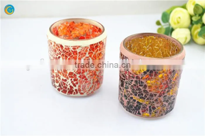 cheap colorful mosaic glass candle holder