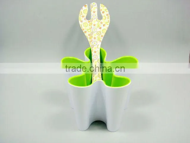 Flower shaped latest design white solid color melamine ware kitchen ware utensils