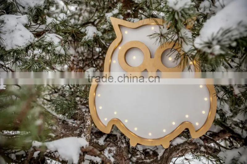 Hanging Owl Battery Operated Light wooden lights