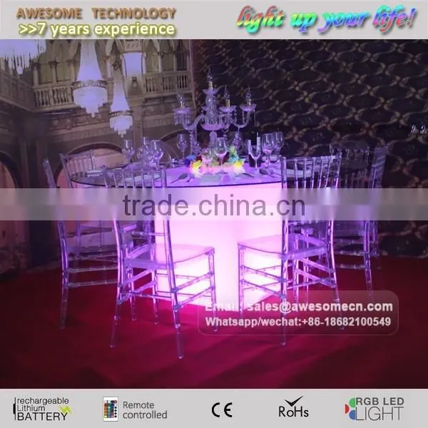 LED Flashing Dining Table Colour Changing Tempered Glass Table Lighted Square Dining Tables