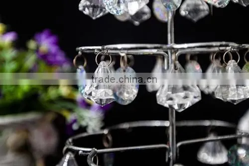 acrylic pearls & metal lighted hanging display rack/shelf for table decoration