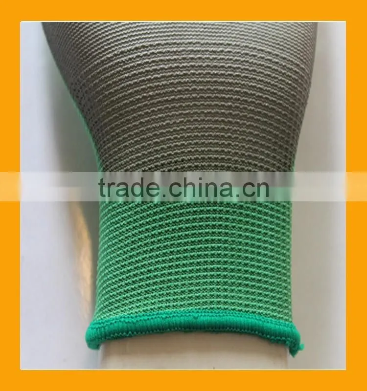 Customized Grey PU Coated Working Safety Polyester Gloves