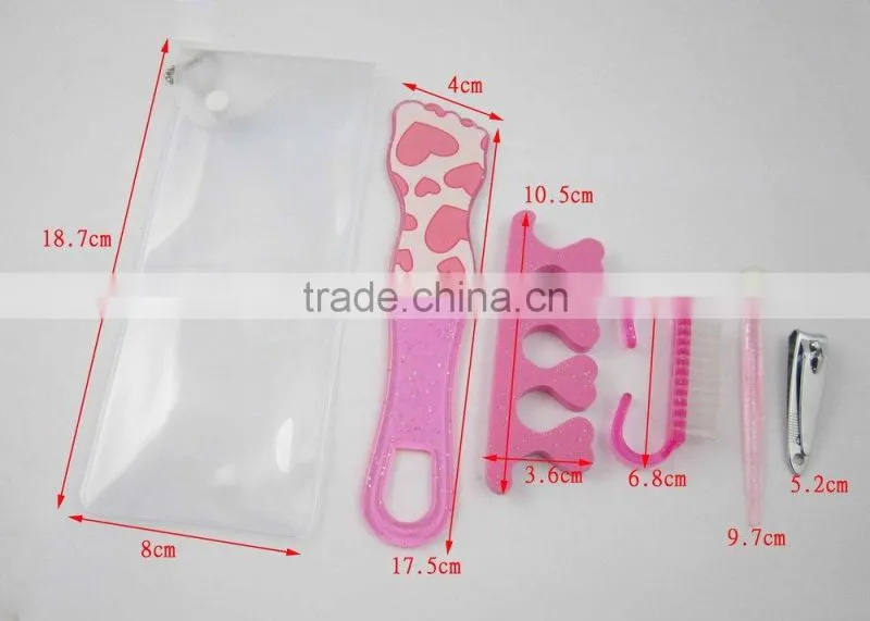 Hot-selling Transparent Pouch 5pcs Professional Pedicure Tools
