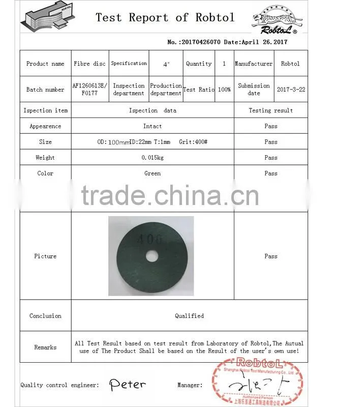 4" 100mm polishing grinding sanding fibre disc Zirconia Ceramic Resin Abrasive Aluminium Oxide Silicon Carbide
