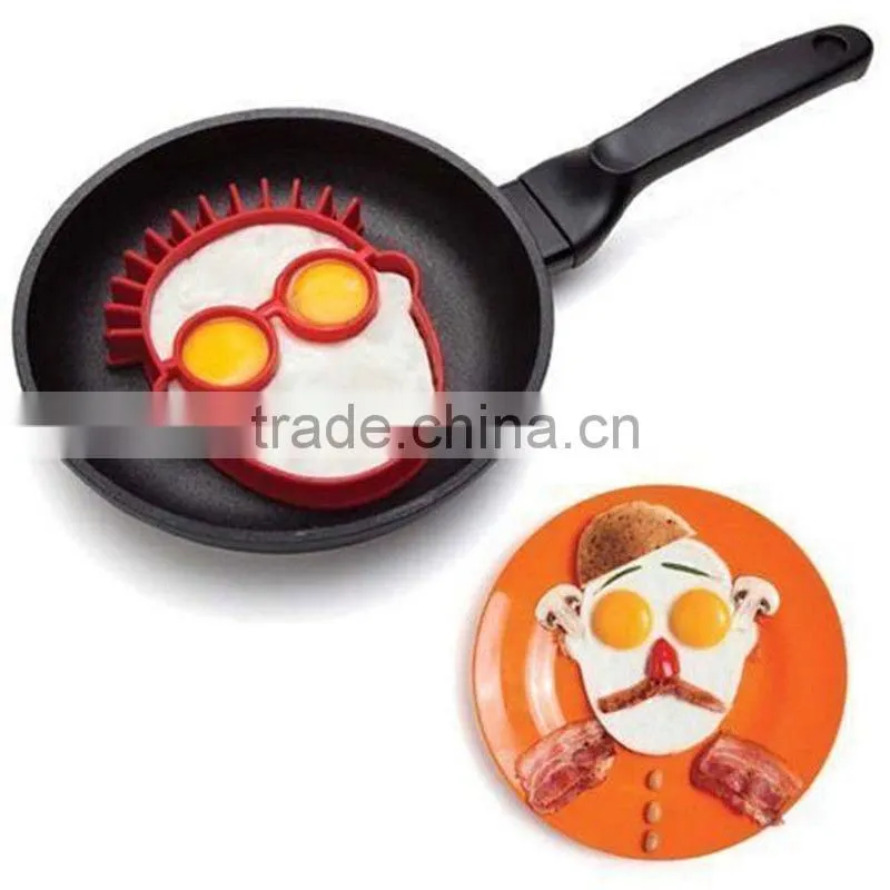 Clown silicone egg shaper,funny christmas pancake molds cooking egg mold