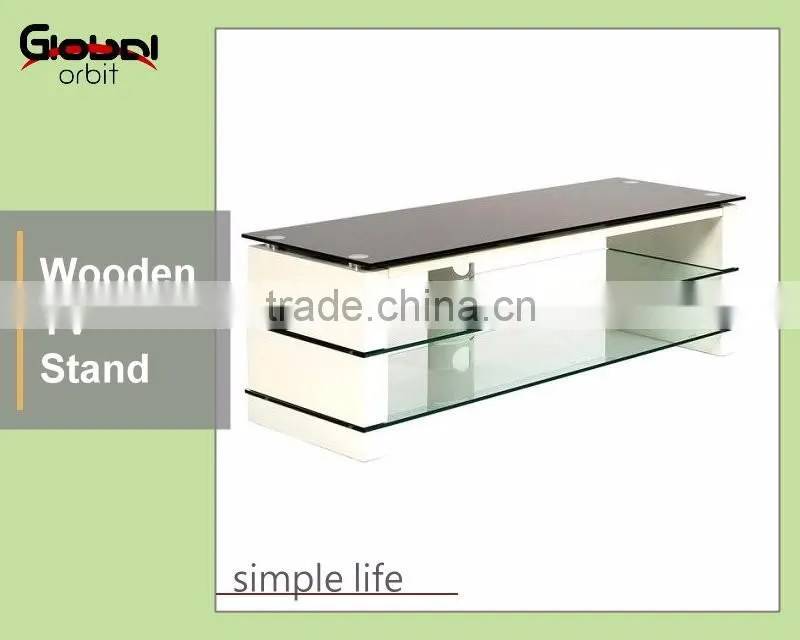 simple cabinet glass modern lcd wooden TV stand