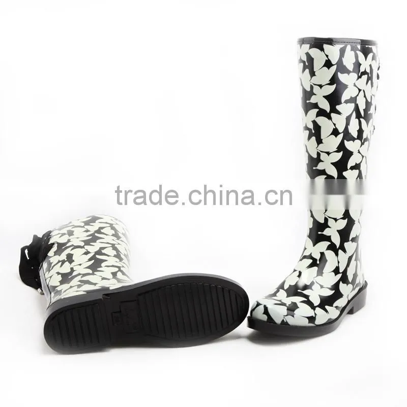 fashion rubber rain boots with cute pattern