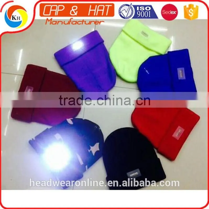 Good Quality Custom Color Led light Beanie Hats
