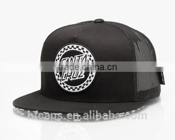 Cheap Flat Brim 100 Polyester Trucker Cap
