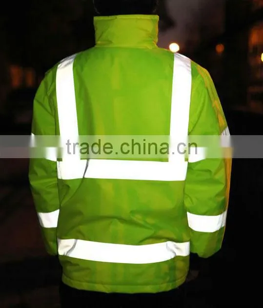 high visibility reflective wadded jacket