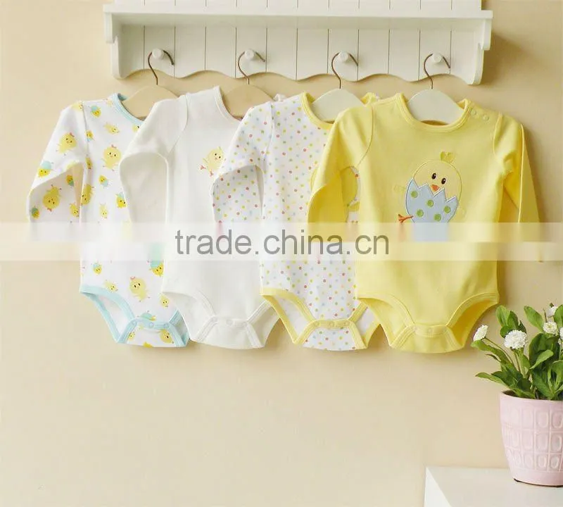 mom and bab 2012 Autun baby romper 100% cotton long bodysuit 4in1 gift box