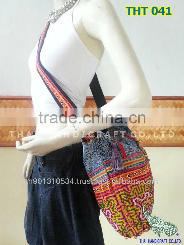 Thai Embroidered HMONG Hill Tribe Tote Hand Bag Shoulder Bag Cross Body Bag