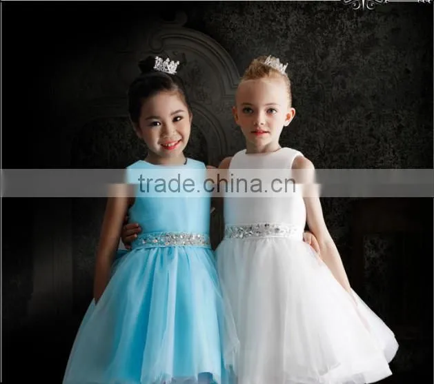 2016 New Girl Wedding Dress Formal Dress For Flower Girl Top Grade Kids Clothes GD90427-3