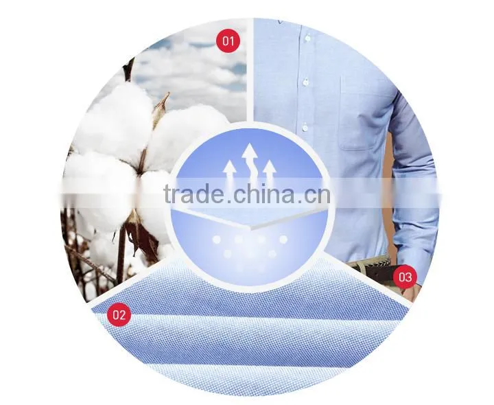 Classic 100% cotton oxford long sleeve with button down collar workwear shirt for men
