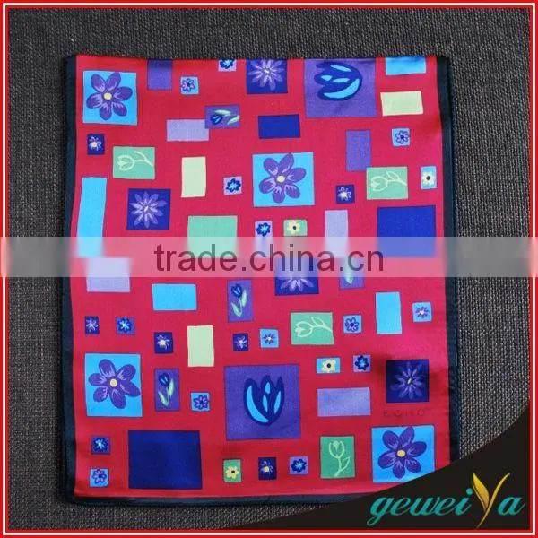 Red Flower Printing 12mm Twill Silk Maxi Scarf