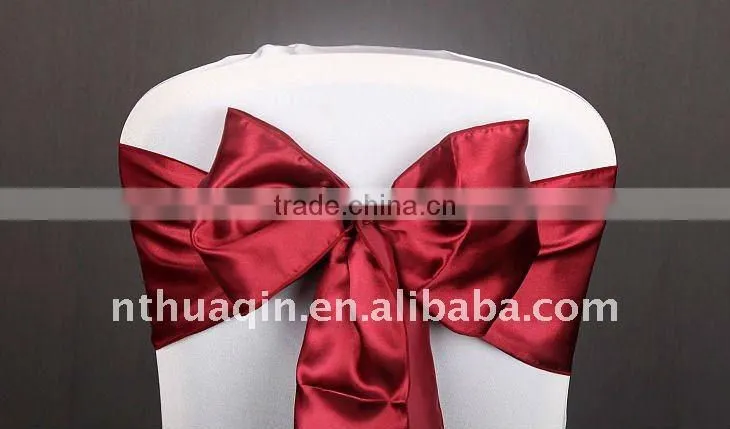 Fashion satin sash for wedding banquet chair sash decorative satin chair sash