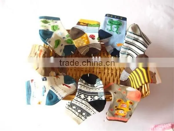 100%cotton cartoon anti-slip children socks