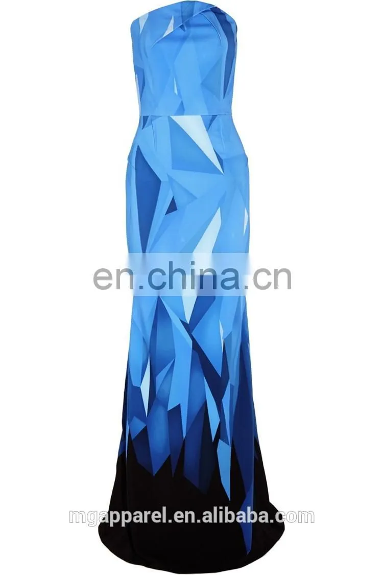 2016 Fashion off shoulder cotton-blend evening gown ,evening dress for women