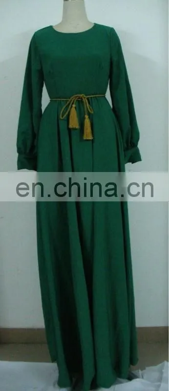 Muslim woman dress with belt high quality fashion muslim wear