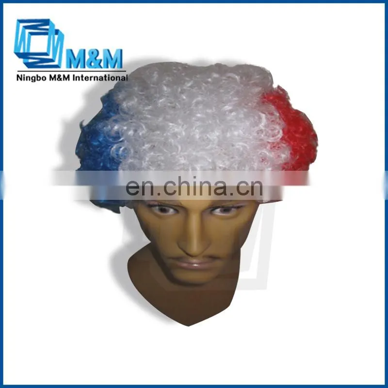 2014 football fan wig/color wig/afro wig