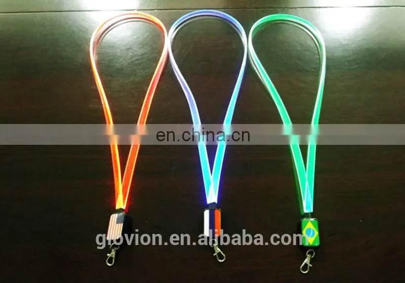 New Design hot sale LED flashing colorful lanyards for girl