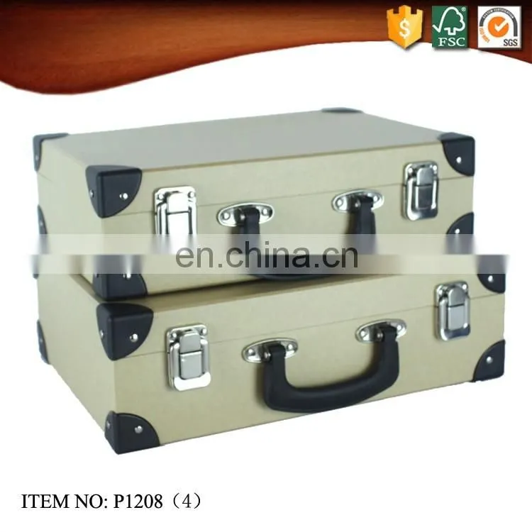 Kraft Cardboard Suitcase Box with Lock