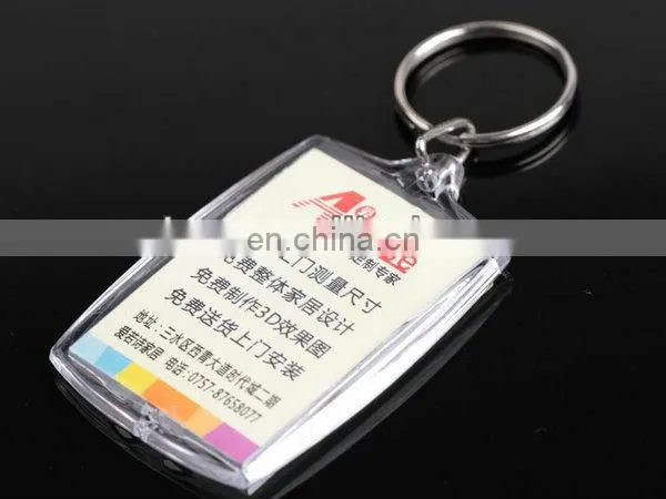 RECTANGLE CLEAR ACRYLIC KEYCHAIN