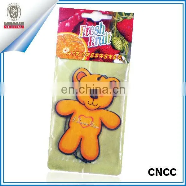 Hanging absorbent paper car air freshener