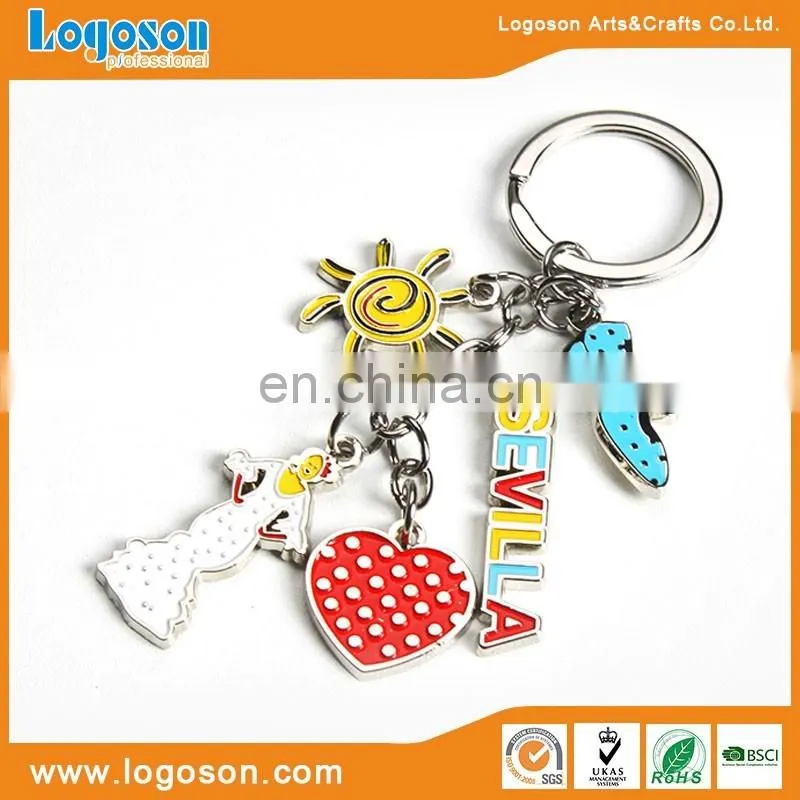 custom Effier tower heart pendant paris metal keychain pendants