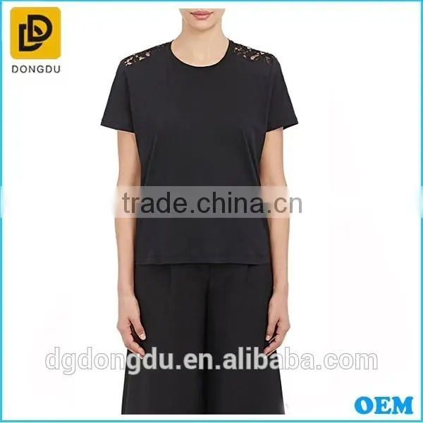 2016 Cheap T shirt Made in China Cotton Comfortable Lace-Back T shirt