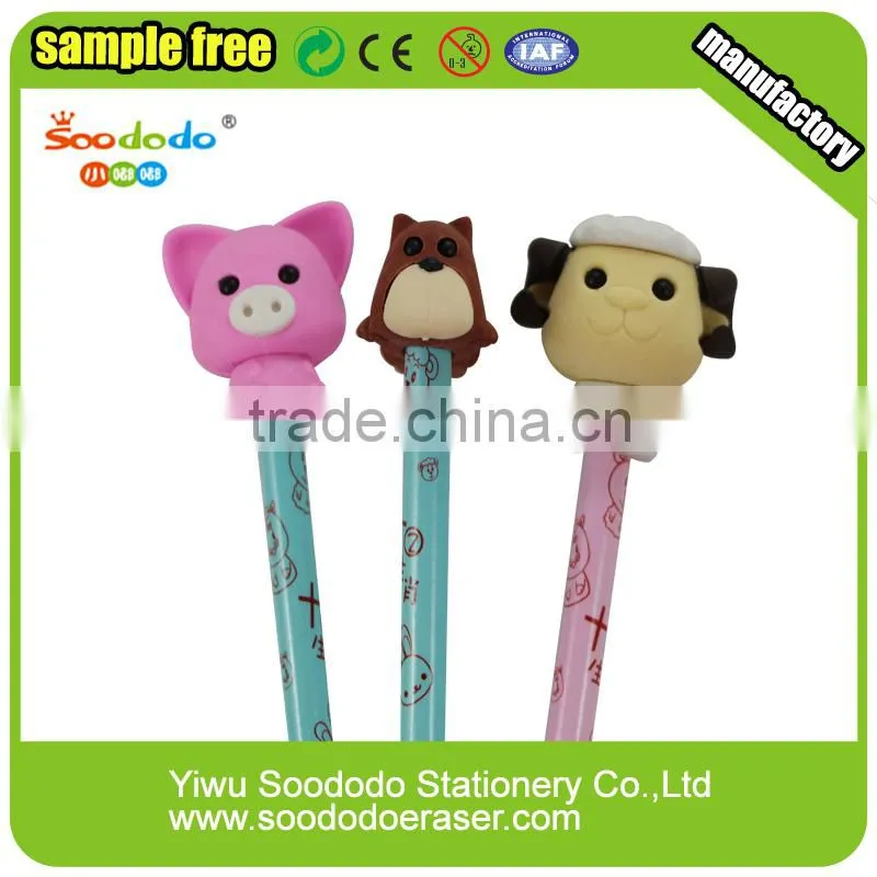 Chinese Zodiac shaped eraser pencil topper with eraser